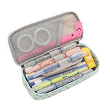 Pencil Case, Twinkle Club Cute Pen Case Zipper Bag Office Organizer Rose Floral Makeup Pouch, Blue