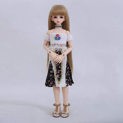 BJD Doll 1/4 Ball Mechanical Jointed Doll with Full Set of Clothes Coat Shoes Hair Socks Pants Accessories,Height 16 in