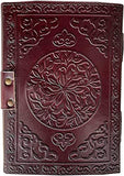 Leather Journal Handmade Third Eye Stone Celtic Triple Moon New Embossed Vintage Daily Notepad Unlined Paper 7 x 5 Inches, Sketchbook & Writing Notebook