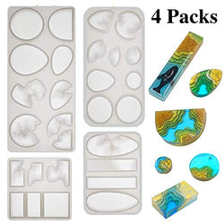 Island Resin Molds 4 Pack Ocean Style Silicone Molds for Jewelry Making, Epoxy Resin Casting Molds for Resin Crafts, DIY, Pendant, Necklace, Key Chain