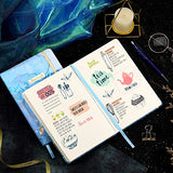 Journal/Ruled Notebook - Ruled Journal with Premium Thick Paper, 5.8" x 8.5", Hardcover with Back Pocket + Banded - Blue Gilding