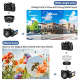 4K Digital Camera, 48MP Vlogging Camera with 3.0’’ 180 Degree Flip Screen, 16X Digital Zoom, Wide Angle Lens, Macro Lens, 2 Batteries and 32GB Micro SD Card