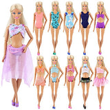 BARWA 5 Sets Swimwear Swimsuit Beach Bikini Bathing Clothes with Shoes for 11.5 Inch Doll