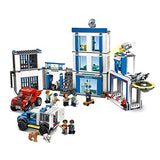 LEGO 60246 City Police Station Building Set with 2 Truck Toys, Light & Sound Bricks, Drone and Motorbike