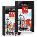 ARTEZA 5.1x8.3" Sketch Book, Pack of 2 Notebooks, 132 Pages per Pad, 118lb/175gsm, Hardcover