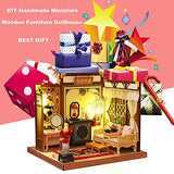 Roroom Dollhouse Miniature with Furniture,DIY 3D Wooden Doll House Kit New Chinese Style Plus with Dust Cover and LED,1:24 Scale Creative Room Idea Best Gift for Children Friend Lover HL08