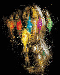 DoMyArt Paint by Number Kit with Acrylic Pigment On Canvas for Adults Beginner - Avenger Infinity Gauntlet 16X20 Inch