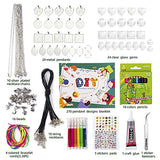 Tigerhu Girls Jewelry Making Kit - Jewelry Craft Kit,Custom Glass Pendant Necklace Set,Make Necklaces and Bracelets with Craft Supplies