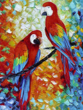 YaSheng Art -Parrot Paintings Landscape Oil Painting On Canvas Textured Tree Abstract Contemporary Art Wall Paintings Handmade Painting Home Office Decorations Canvas Wall Art Painting 24x36inch