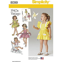 Simplicity 8099 Vintage Toddler Romper and Skirt Sewing Pattern, Sizes 1/2-4