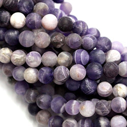 Natural Color Genuine Unpolished Matte Amethyst Round Real Gemstones Loose Beads for Jewerly