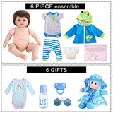 UCanaan Reborn Baby Dolls Realistic Baby Doll Soft Body Dolls with Gift Set (One Plush Toy, 2 Sets Clothes and Other Baby Doll Accessories)