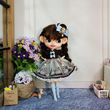 XSHION 4Pcs Brown Bubble Dress Clothes Set for BJD Dolls - No Doll