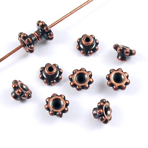 TierraCast Pewter BeadAligner Stabilizers-COPPER BEADED + 2mm PEG 6mm (10)