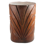 Design Toscano DB383038 The Grande Tiki God Kanaloa Teeth Side Table Statue, 20 Inch, Polyresin, Woodtone