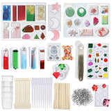 148 Pieces Resin Silicone Casting Molds and Tools Set for DIY Jewelry Decoration Craft Making Meganeopre