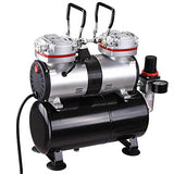 AW Pro 1/3 HP Twin-Cylinder Airbrush Compressor 3-7 Bar 3.5L Air Tank for Decorating Body Art