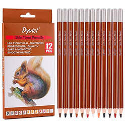 Dyvicl Skin Colored Pencils Skin Tone Pencils Portrait Set, 12 Colors Soft Core Art Pencils for Drawing, Sketching, Shading, Coloring, Colored Pencils for Beginners, Artists