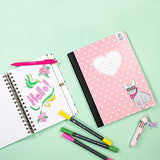 Yoobi Composition Book | Pack of 3 Fun Prints in Frenchie Hearts, Pandacorn & Rainbow | Sewn Binding | 100 College Ruled Sheets | 7.5 “ x 9.75” Paper | Pack of 3