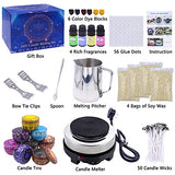 [with Melter] Candle Making Kit DIY Candle Starter Making Supplies for Adults Kids Complete with Wax Melter, Soy Wax, Wicks and More