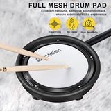 Vangoa Electric Drum Set, Junior Electronic Drum Kit for Kids Beginner with 210 Sounds, Quiet Mesh Drum Set with Heavy Duty Pedals, USB MIDI Connection and Drum Sticks, Black (VED-B100, New Upgraded)