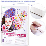Watercolor Pad Sketchbooks Ohuhu 2 Pack 9×12IN 140 LB/300 GSM Heavyweight Papers 36 Sheets/72 Pages Glue-Bound Watercolor Paper Pad for Marker Acrylic Watercolor Pen Pencil Painting Back to School