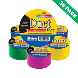 All Purpose Duct Tape, Fluorescent Multi Colored Duct Tape Colors Pack of 36