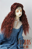 JD119 8-9inch 21-23CM Long curly princess doll wigs 1/3 SD synthetic mohair BJD wigs Vinyl doll accessories (wine red)