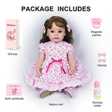 Lifelike Reborn Baby Dolls - 18-Inch Realistic Newborn Baby Dolls Girls Soft Vinyl Silicone Real Life Baby Doll with Doll Accessories & Gift Box for Kids Age 3 +