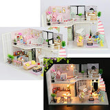 WYD Modern Loft Duplex Apartment Series Dollhouse Miniature DIY House Kit Creative Room with LED Lights Perfect Handmade Gift for Friends,Lovers and Families（Anna's Pink Melody）