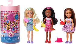 Barbie Chelsea Dolls and Accessories, Color Reveal Small Doll with 6 Surprises Including Color Change, Picnic Series [Styles May Vary]