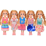 Lembani 20 Sets 6 inch Chelsea Girl Doll Clothes Set. Coloful 20 Dresses Clothes and Accessories Kids Birthday Gift for 3 to 7 Year Olds
