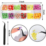 12 Boxes Fruit Nail Art Slices, 3D DIY Nail Art Fimo Slime Supplies, Comes With Tweezers, For Lip Gloss DIY Crafts Nail Art And Cellphone Decorations