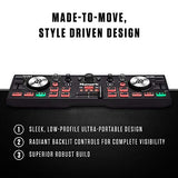 Numark DJ2GO2 Touch – Compact 2 Deck USB DJ Controller For Serato DJ with a Mixer/Crossfader, Audio Interface and Touch Capacitive Jog Wheels