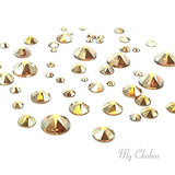 CRYSTAL METALLIC SUNSHINE (001 METSH) gold 144 pcs Swarovski 2058/2088 Crystal Flatbacks gold