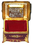 Burgundy & Gold Rectangular Shaped Musical Jewelry Box playing All I Ask of You