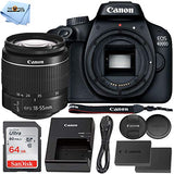 Canon EOS 4000D DSLR Camera with 18-55mm f/3.5-5.6 III + Extra LP-E10 Rechargeable Battery + Ultra 64GB SD Professional Accessory Bundle