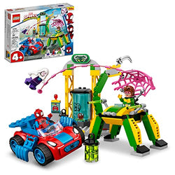 LEGO Marvel Spidey and His Amazing Friends Spider-Man at Doc Ock’s Lab 10783 Building Kit; Super-Hero Playset with Spider-Man, a Vehicle and 2 Other Minifigures; Gift for Kids Aged 4+ (131 Pieces)