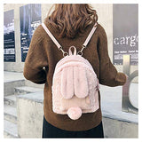 Mellshy Women Cute Rabbit Ears Backpack Fluffy Shoulder Bag School Bag Satchel