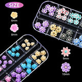 48pcs 3d flowers for Butterfly Nail Art Charms Glitter Decals Decoration Nail Flower Flat Design Acrylic Nail Art Stud 2021 for Women wedding DIY Manicures Jewelry Salon Nail Accessories Supplies