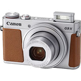 Canon PowerShot G9 X Mark II Digital Camera (Silver) (1718C001) + 64GB Memory Card + Card Reader + Deluxe Soft Bag + Flex Tripod + Hand Strap + Memory Wallet + Cleaning Kit (Renewed)