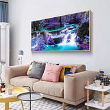 5D Diamond Painting Kits for Adults DIY Large Waterfall Full Round Drill (35.5 x 15.7 inch) Crystal Rhinestone Embroidery Pictures Arts Paint by Number Kits Diamond Painting Kits for Home Wall Decor