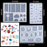 JQjian Geometric Silicone Casting Molds Stick Dropper Clasp DIY Jewelry Craft Making Tools Set DIY Earring Pendant UV Epoxy Resin Mould (159 PC)