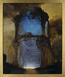 New Europe ArtGallery Zdzislaw Beksinski Painting Reproduction Print on Beaverboard-Gold Solid Wooden Frame-Individual Number of Reproduction-Exclusive Confirmation of of Reproduction by Museum