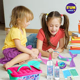 Mermaid Slime Kit for Girls, FunKidz Shimmer Slime Making Kit for Kids Ages 8-10 10-12 DIY Fluffy Glitter Slime Mermaid Gifts