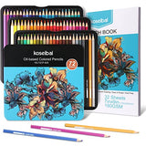 Koseibal 72 Colored Pencils Set with Drawing Sketch Book, Art Supplies Kit for Artists Coloring, Adults, Beginner and Students, Perfect Packaging in Tinplate Box