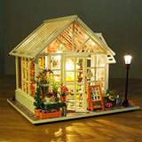 GuDoQi DIY Miniature Dollhouse Kit, Mini Dollhouse with Furnitures and Music, Tiny House Kit, DIY Miniature Kits to Build, Beautiful Flower Shop