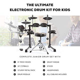 Alesis Drums Debut Kit – Kids Drum Set With 4 Quiet Mesh Electric Drum Pads, 120 Sounds, Drum Stool, Drum Sticks, Headphones and 60 Melodics Lessons