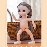 Doll 6.3 Inch 13 Movable Joints Cute Smile Face Shape and Bunny Ears Clothes Suit Doll Toy Best Gift for Kids