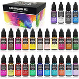 Pixiss Alcohol Ink Set - 25 Large Highly Saturated Colors - (15ml/.5oz), Pixiss 4oz Alcohol Blending Solution